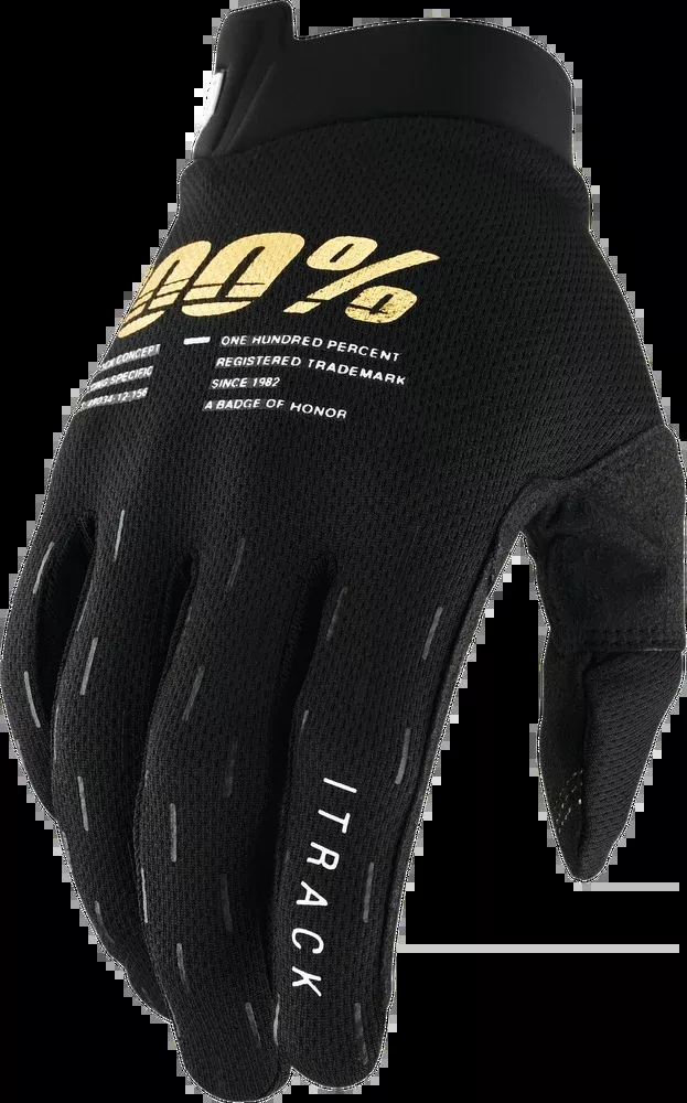 100-PERCENT ITRACK YOUTH GLOVES BLACK MD