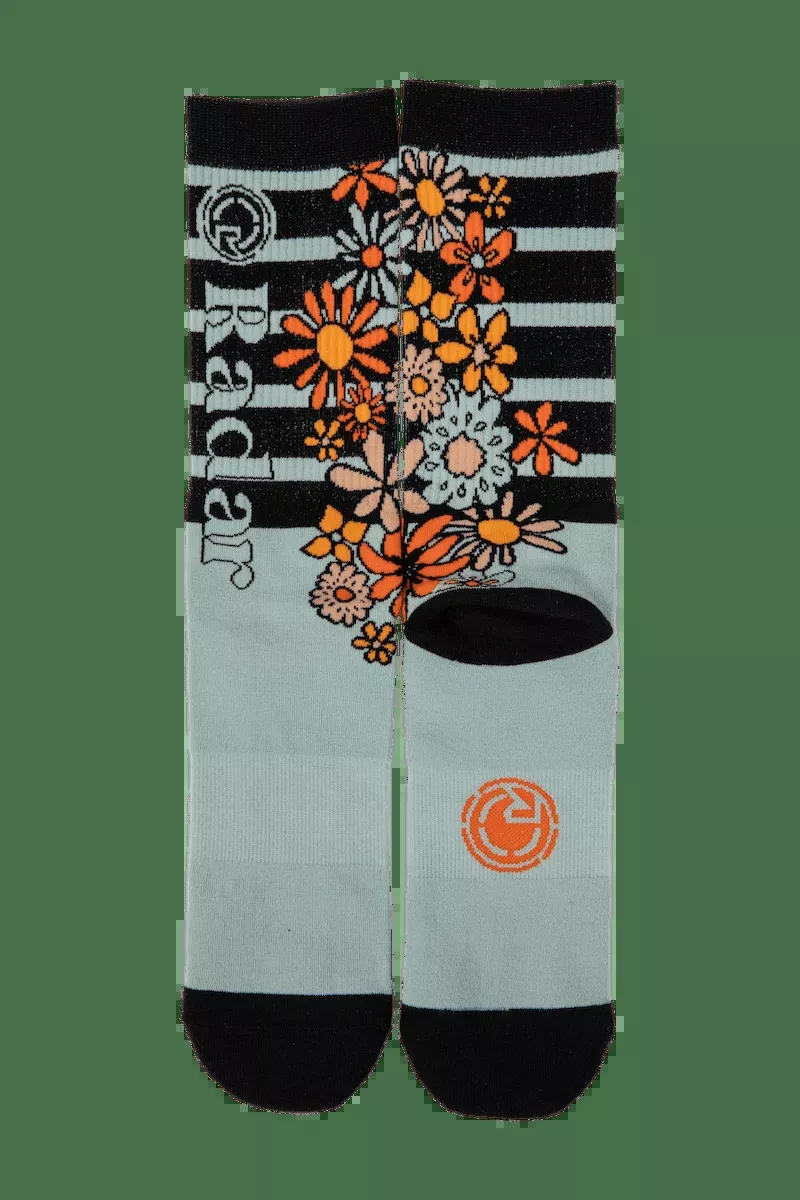 2024 Radar Crew Socks - Flower Power - OSFM