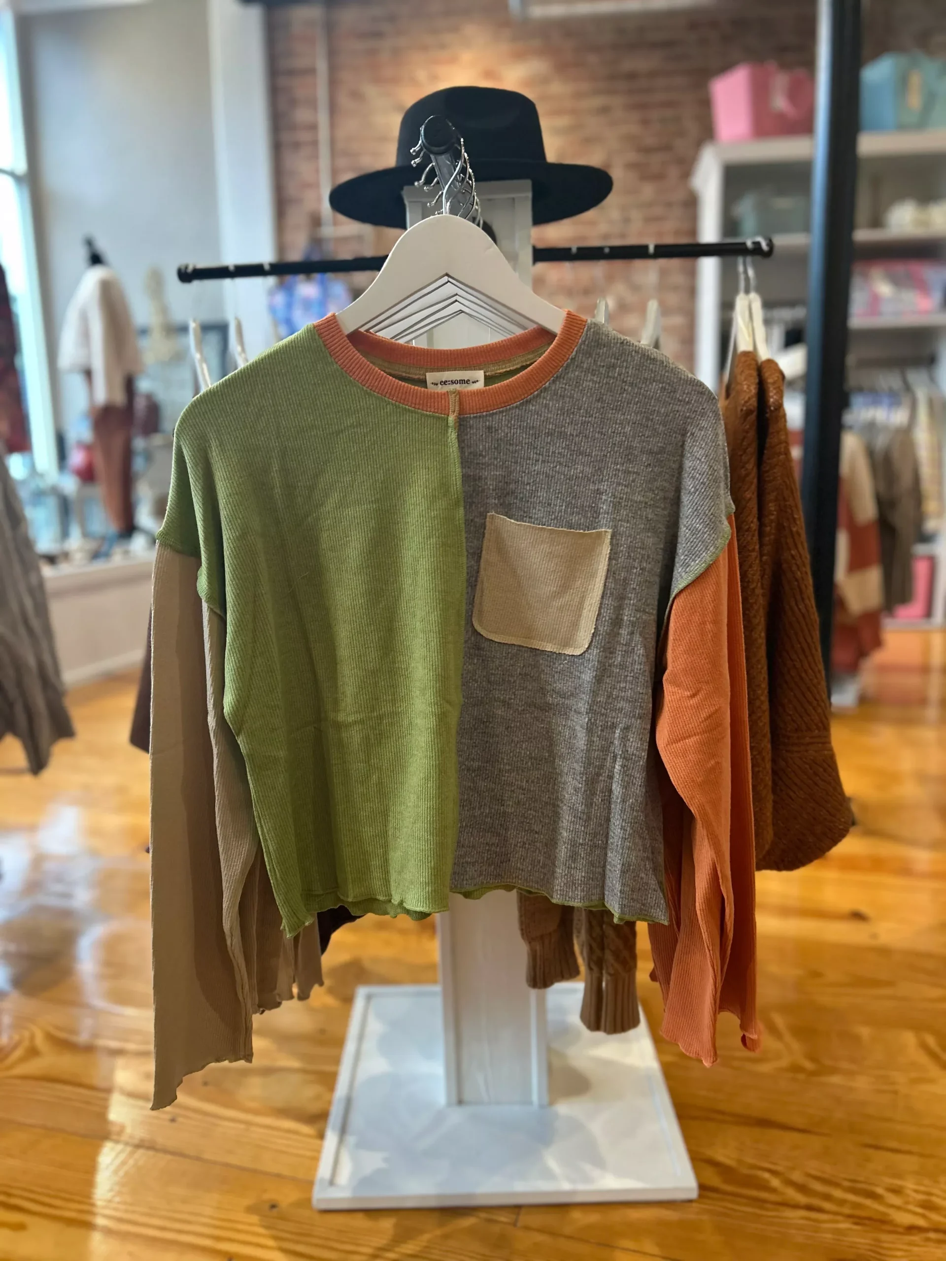 Avocado Patchwork Top