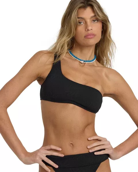 Billabong Laura Twisted Sun one Shoulder Top- Black Pebble
