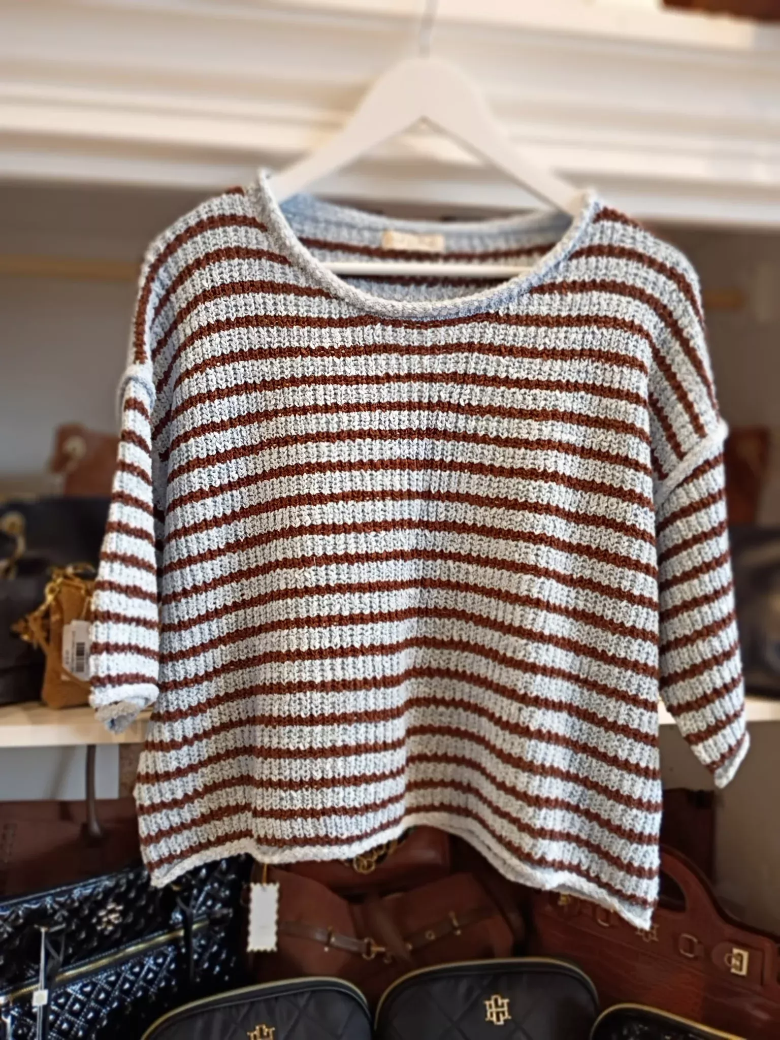 Blue & Brown Stripe Sweater