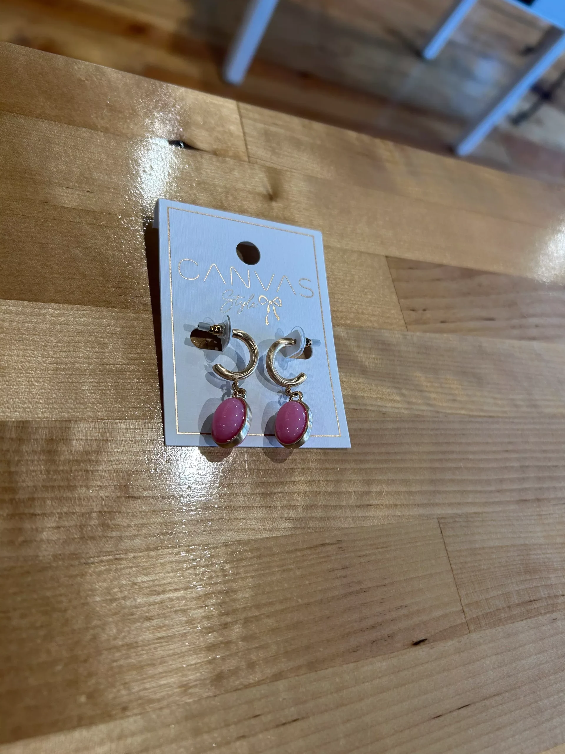 Canvas Style Caroline Gemstone Drop Hoop Earrings