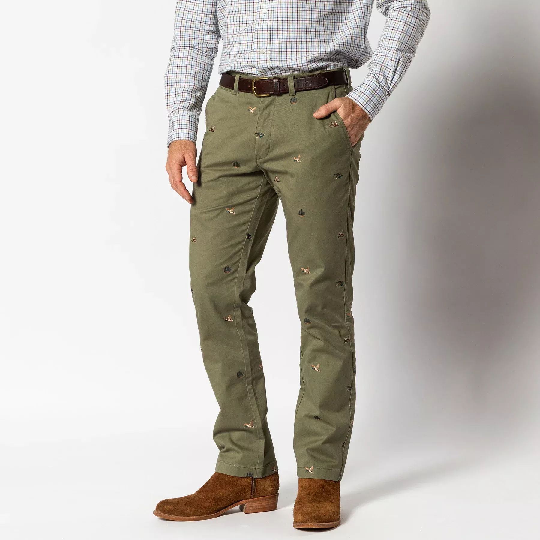 Duck Head: Embroidered Olive Pant