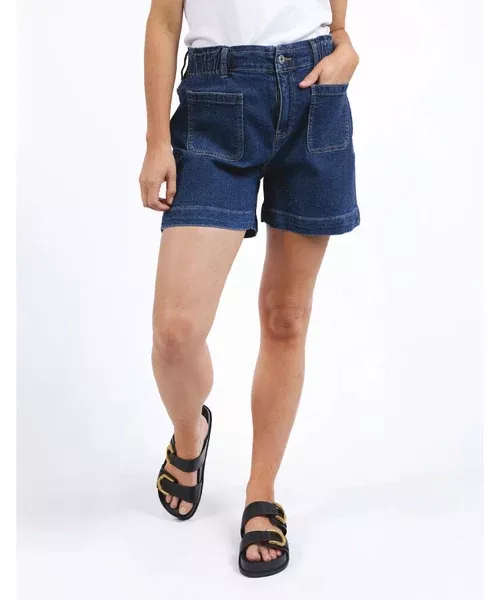 Elm Lennox Denim Shorts - Dark Blue Wash