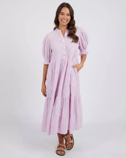 Elm Ottilie Broderie Dress - Liliac