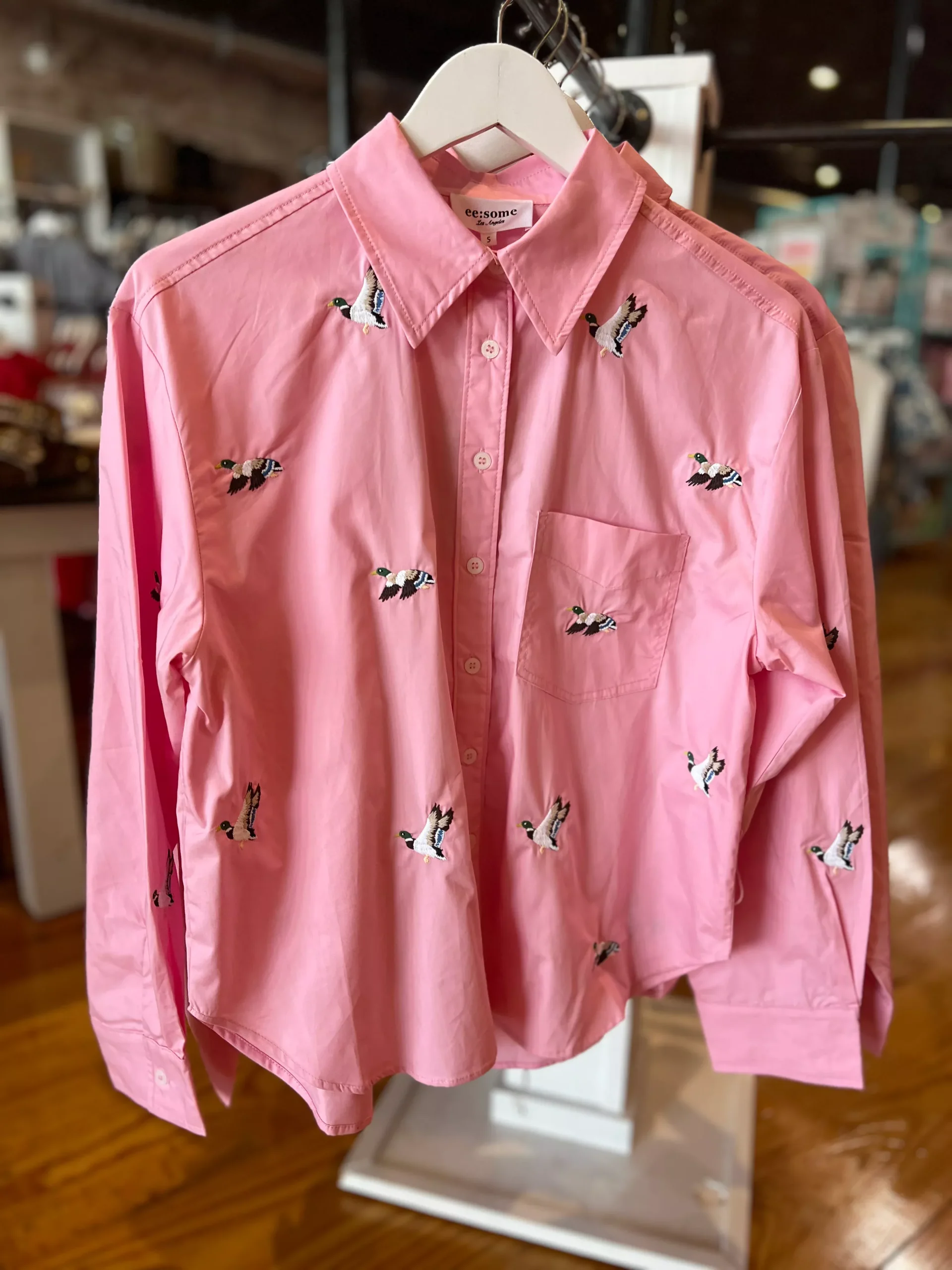 Embroidered Duck Button Down Shirt