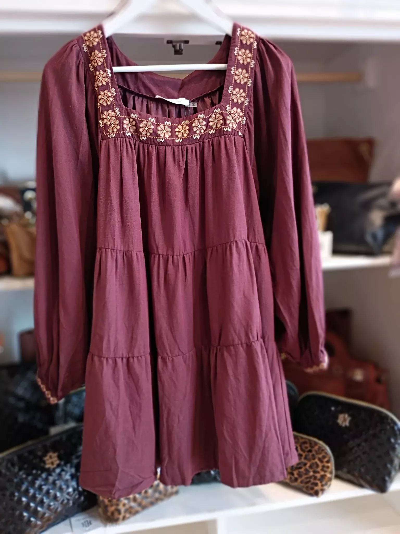 Embroidered Tier Dress
