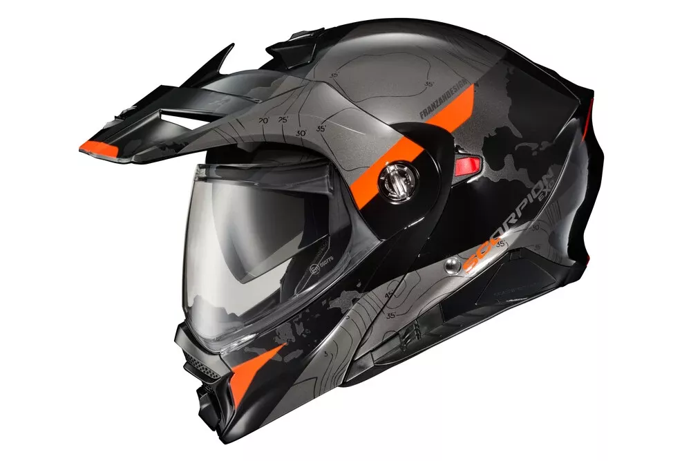EXO-AT960 MODULAR HELMET TOPOGRAPHIC BLACK/ORANGE XL