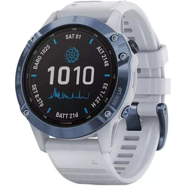 fēnix 6 Pro Solar - Mineral Blue Titanium/Whitestone