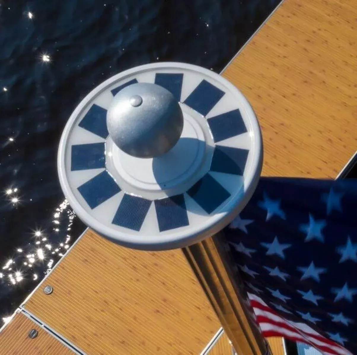 Floe Brushed Silver Flag Pole Globe