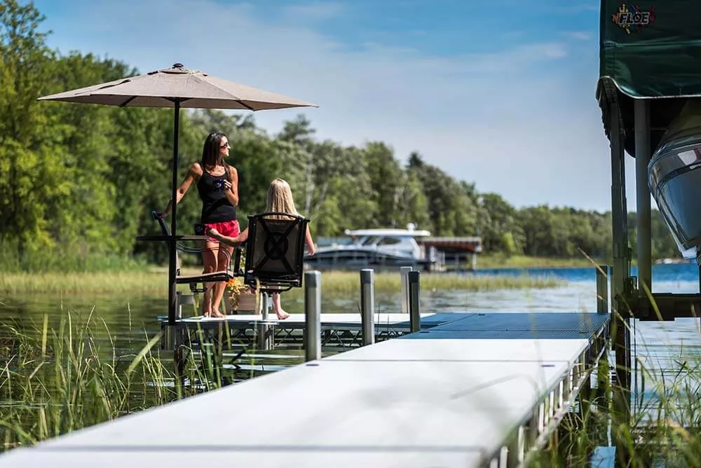 Floe Quick-Attach Roll-In Dock Grey Aluminum Decking Sections