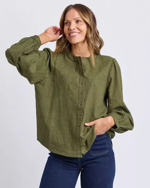 Foxwood Eleanor Top - Winter Moss