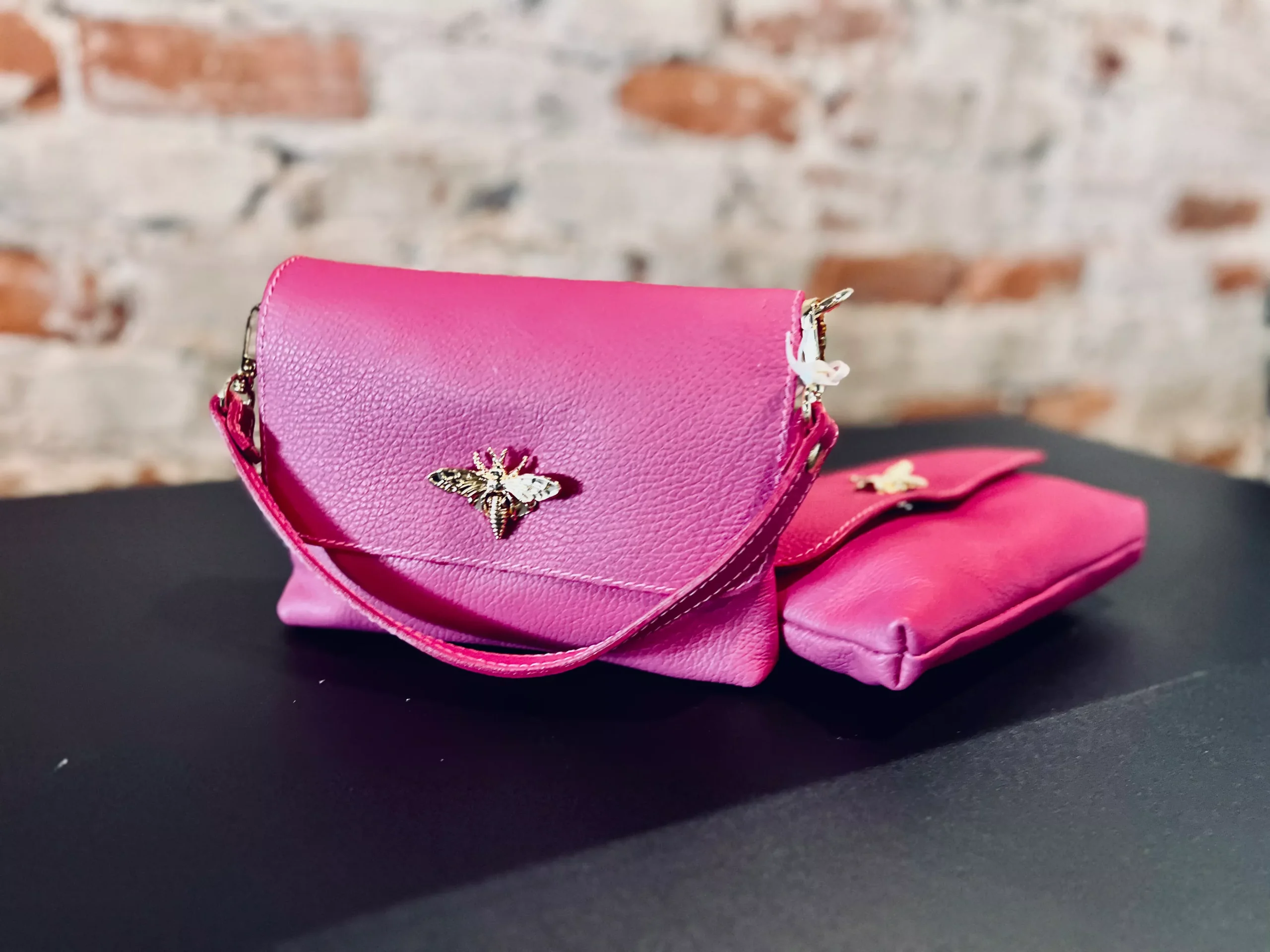 Fuchsia Bumblebee Crossbody