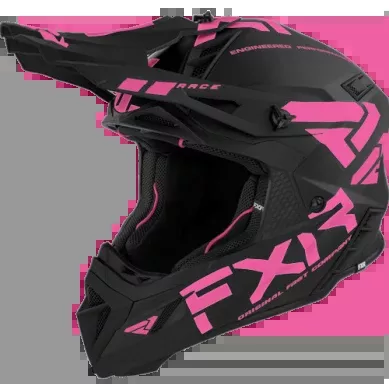 FXR Helium Race Div Helmet, Black/Pink