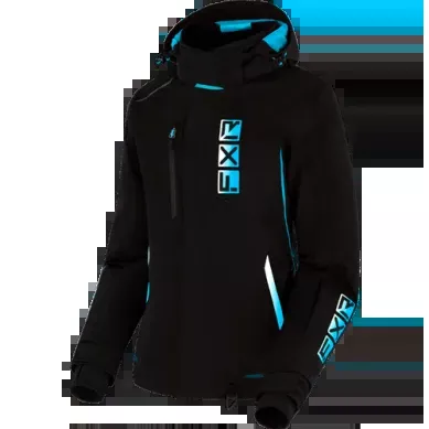 FXR Women's Evo FX Jacket, Black/Sky-White Fade