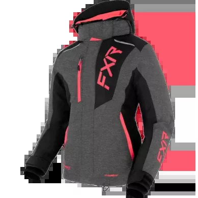 FXR Women's Pulse Jacket, Mid Grey/Coral