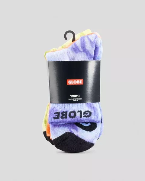 Globe Youth All Tied Up Youth Sock 3Pkt - Assorted