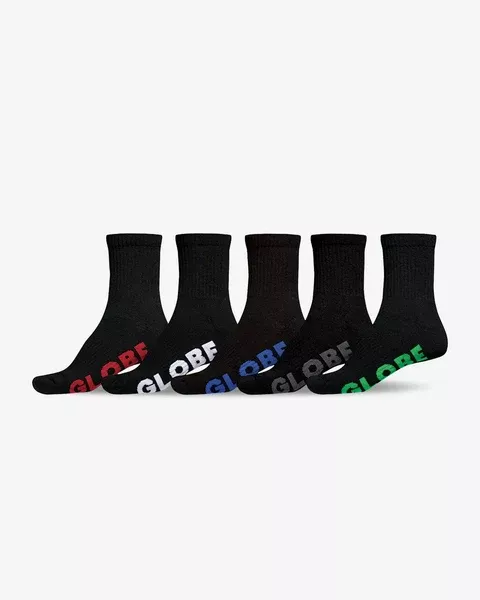 Globe Youth Stealth Crew Sock 5 Pack - Black