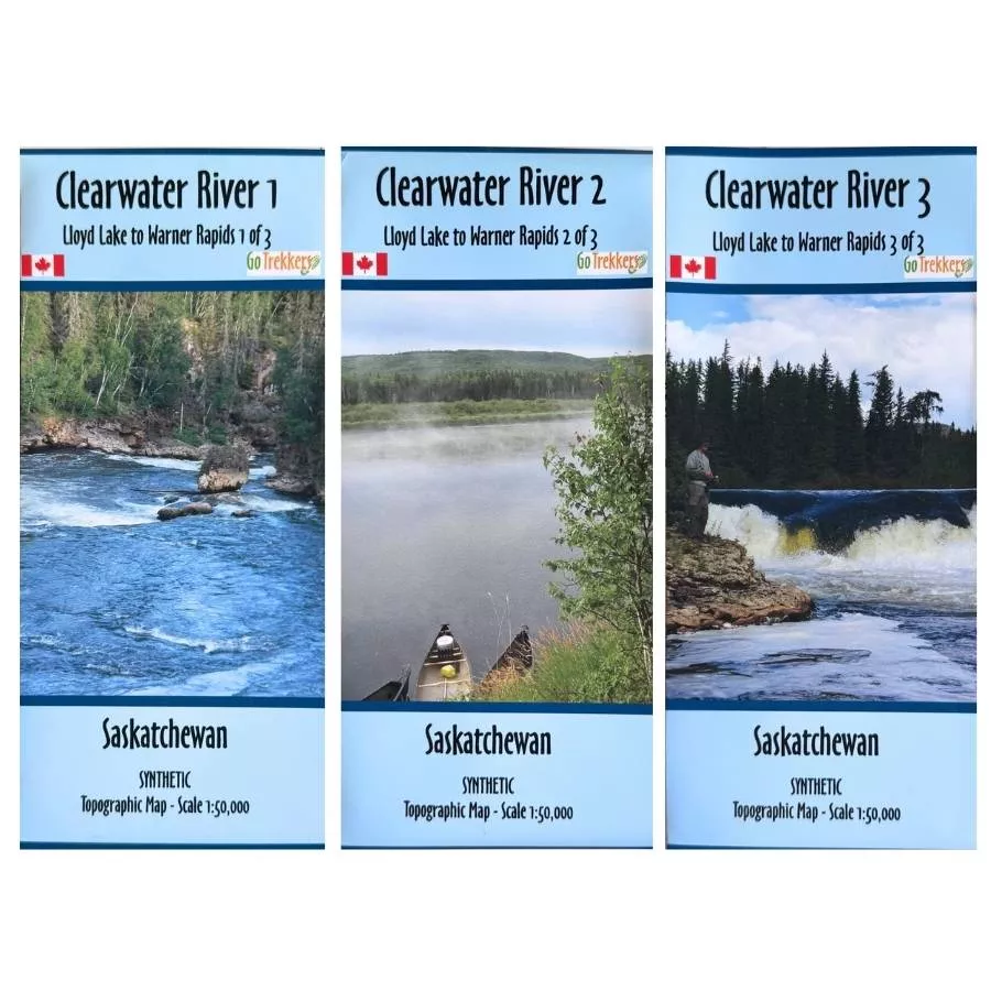 Go Trekkers Map: Clearwater River (set of 3)