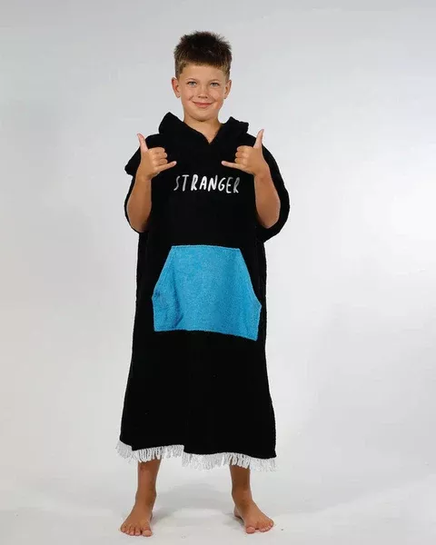 Hello Stranger Poncho Towel - Black Blue