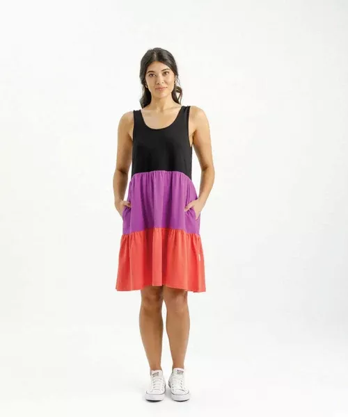 Homelee Mischa Dress - Black/Orchid/Berry