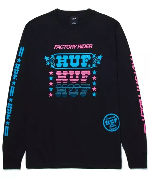 HUF Factory Rider Long Sleeve Tee - Black