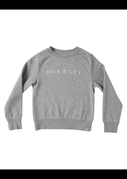 Hurley Girls Smiley Crew- Dark Grey Heather