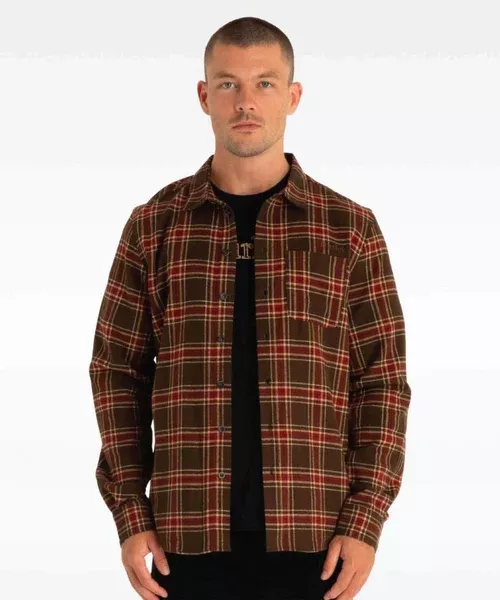 Hurley Trail Mens Long Sleeve Shirt - Trail Check