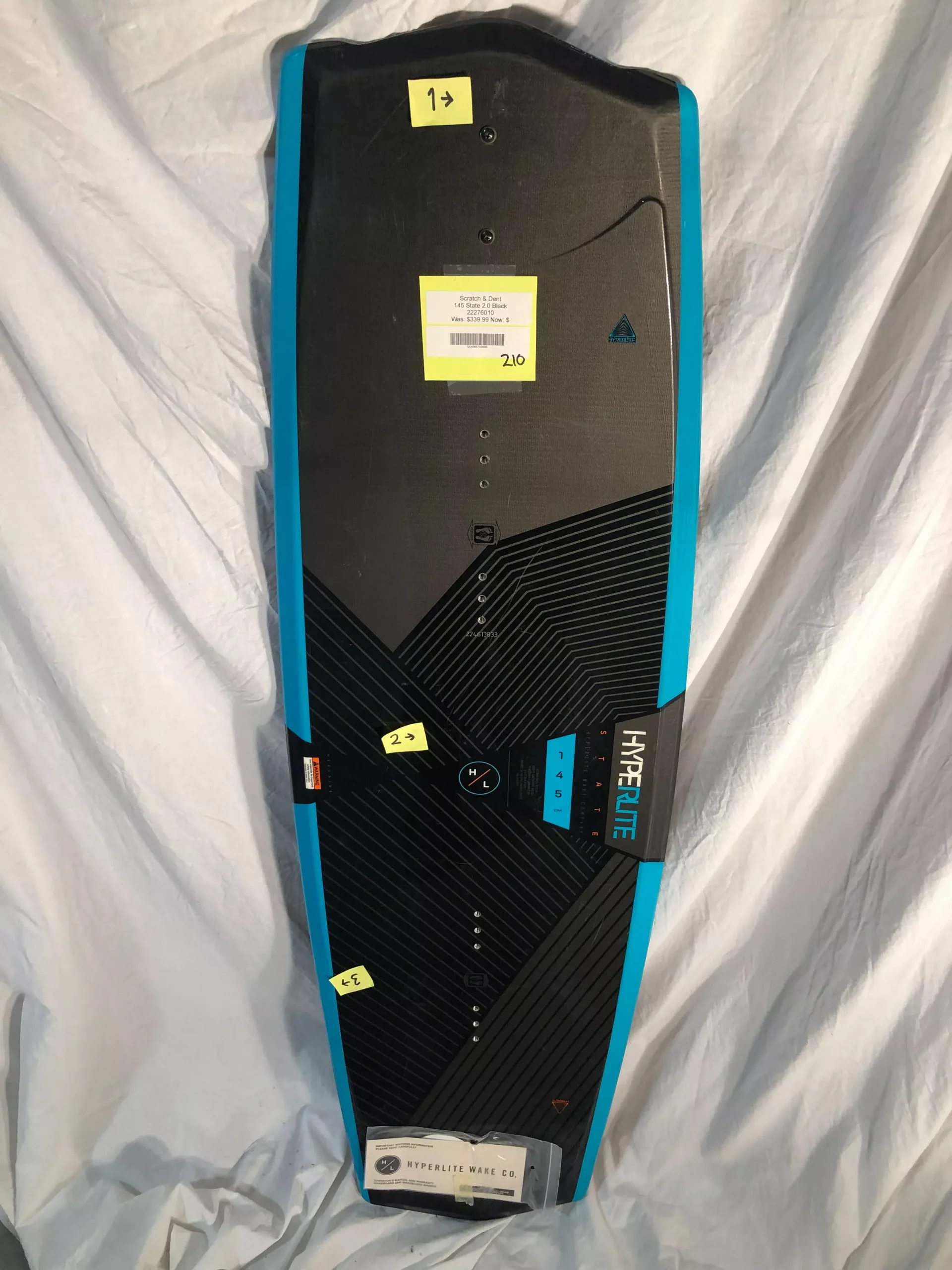 Hyperlite - 145 State 2.0 Black Wakeboard - Scratch N Dent SD210