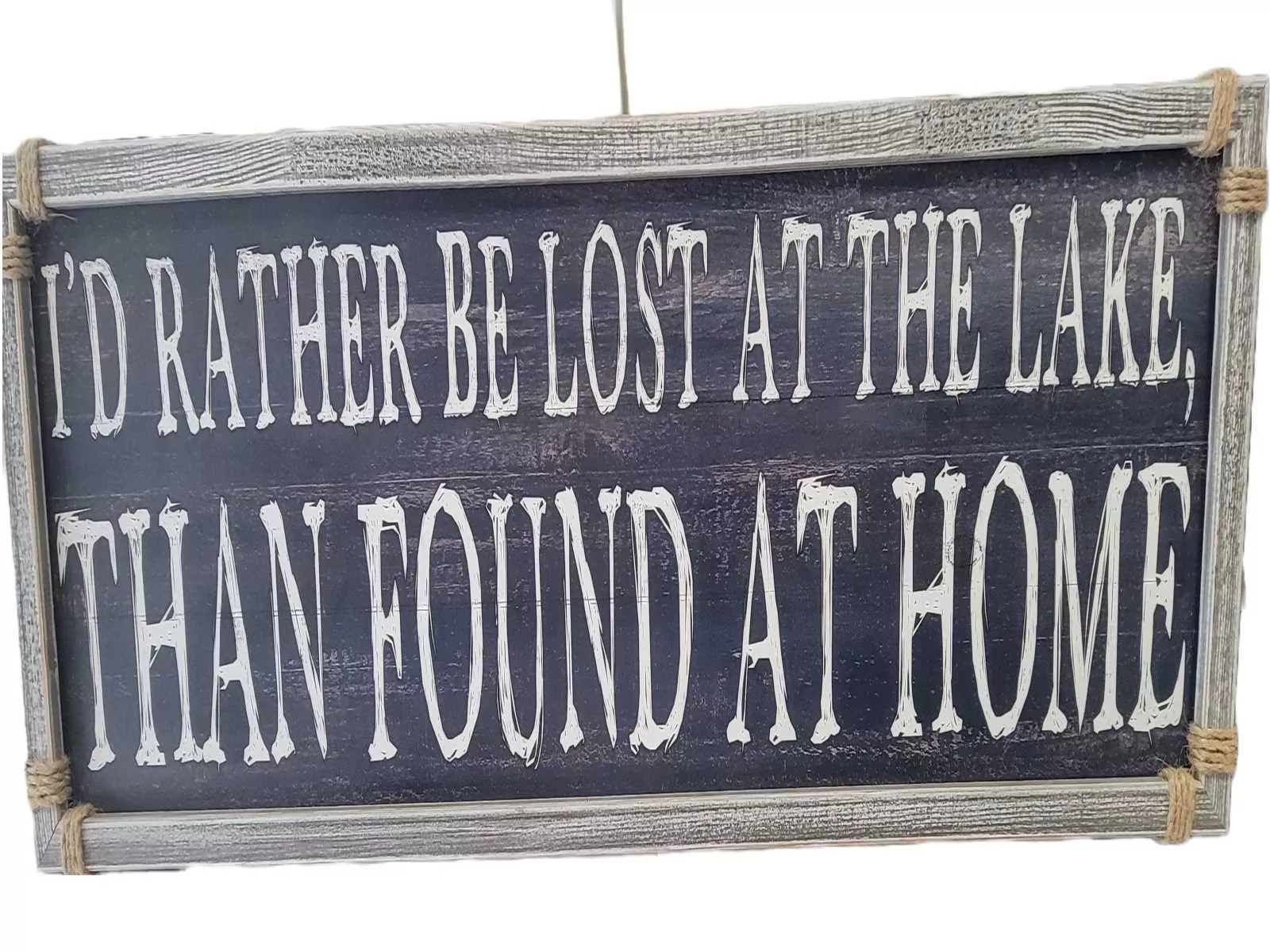 "I'd Rather Be Lost At The Lake" Cabin Decoration Sign