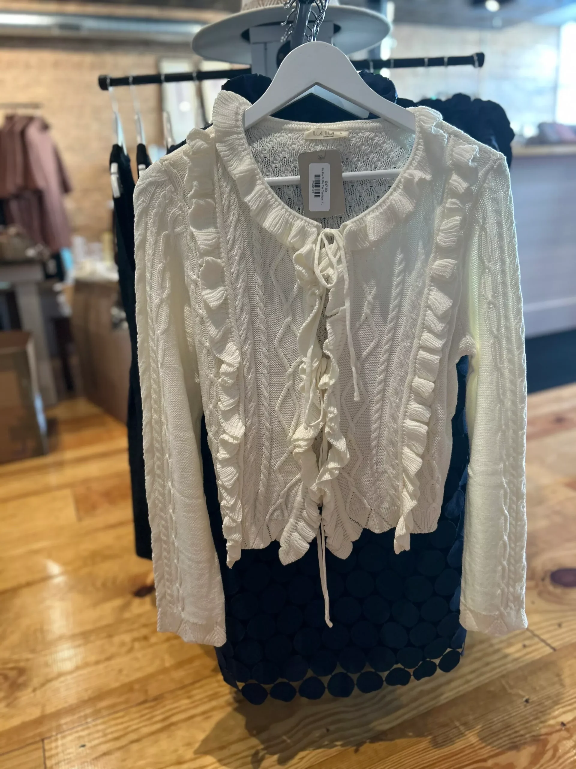 Illa Illa Ruffle Tie Cardigan