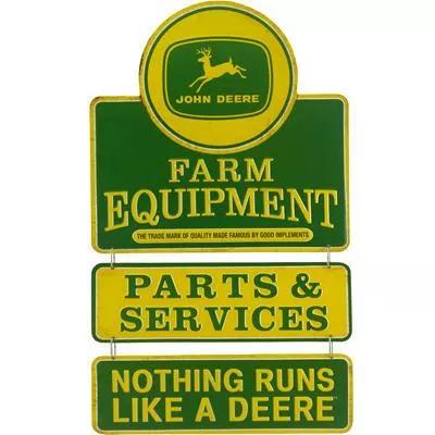 John Deere Farm Equipment Linked Tin Sign
