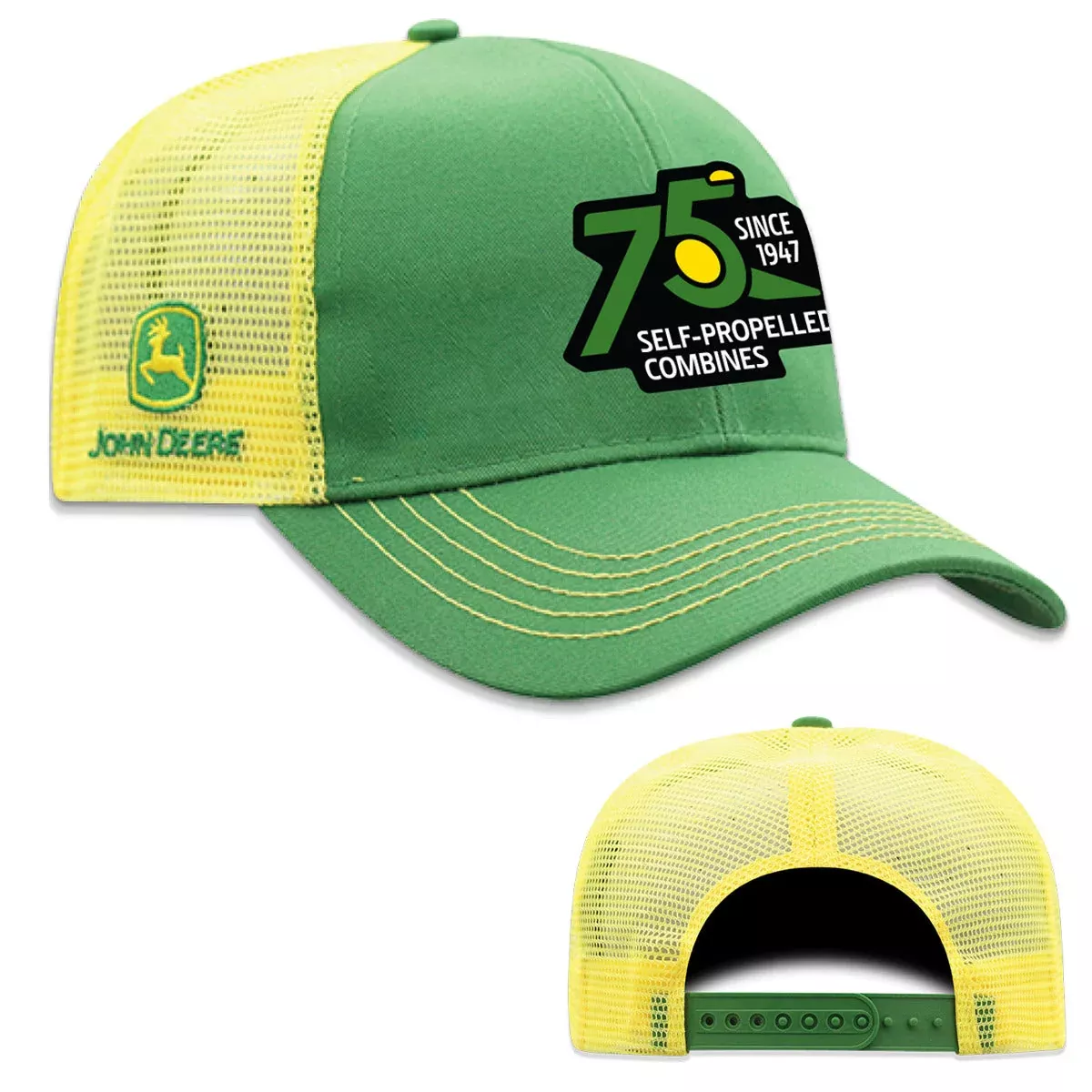 John Deere Green/Yellow 75th Combine Anniversary Mesh Back Cap