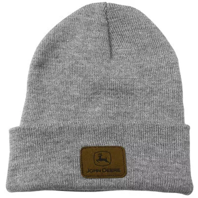 John Deere Knit Beanie with Leather Patch