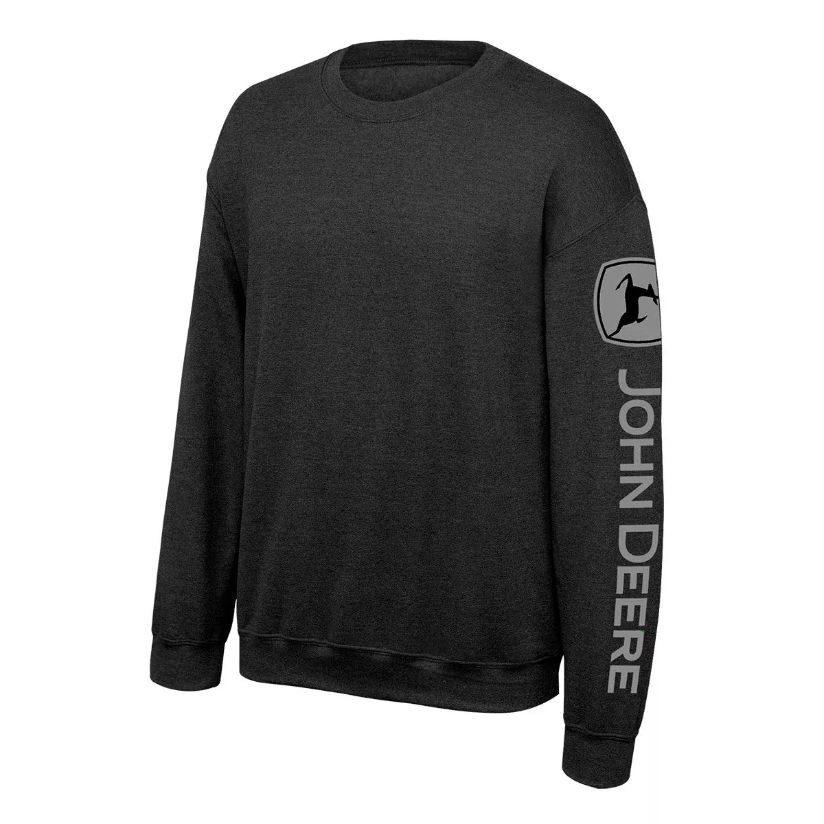 John Deere Men's Black Logo Sleeve Crew Neck