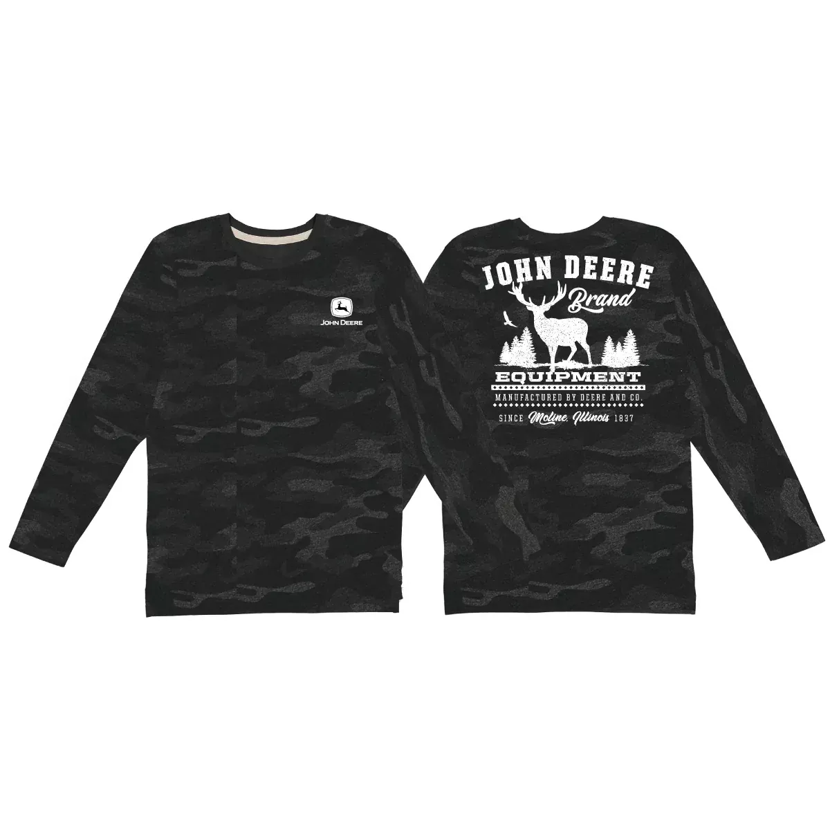 John Deere Men's Camo Deer & Nature Longsleeve Tee