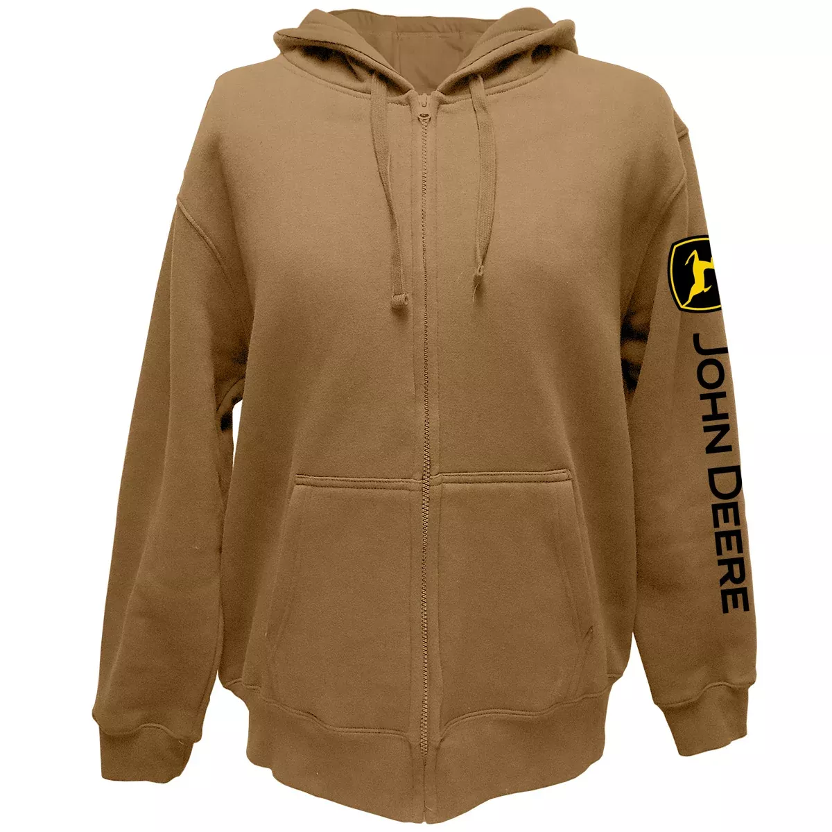 John Deere Men's Construction Brown Full Zip Hood