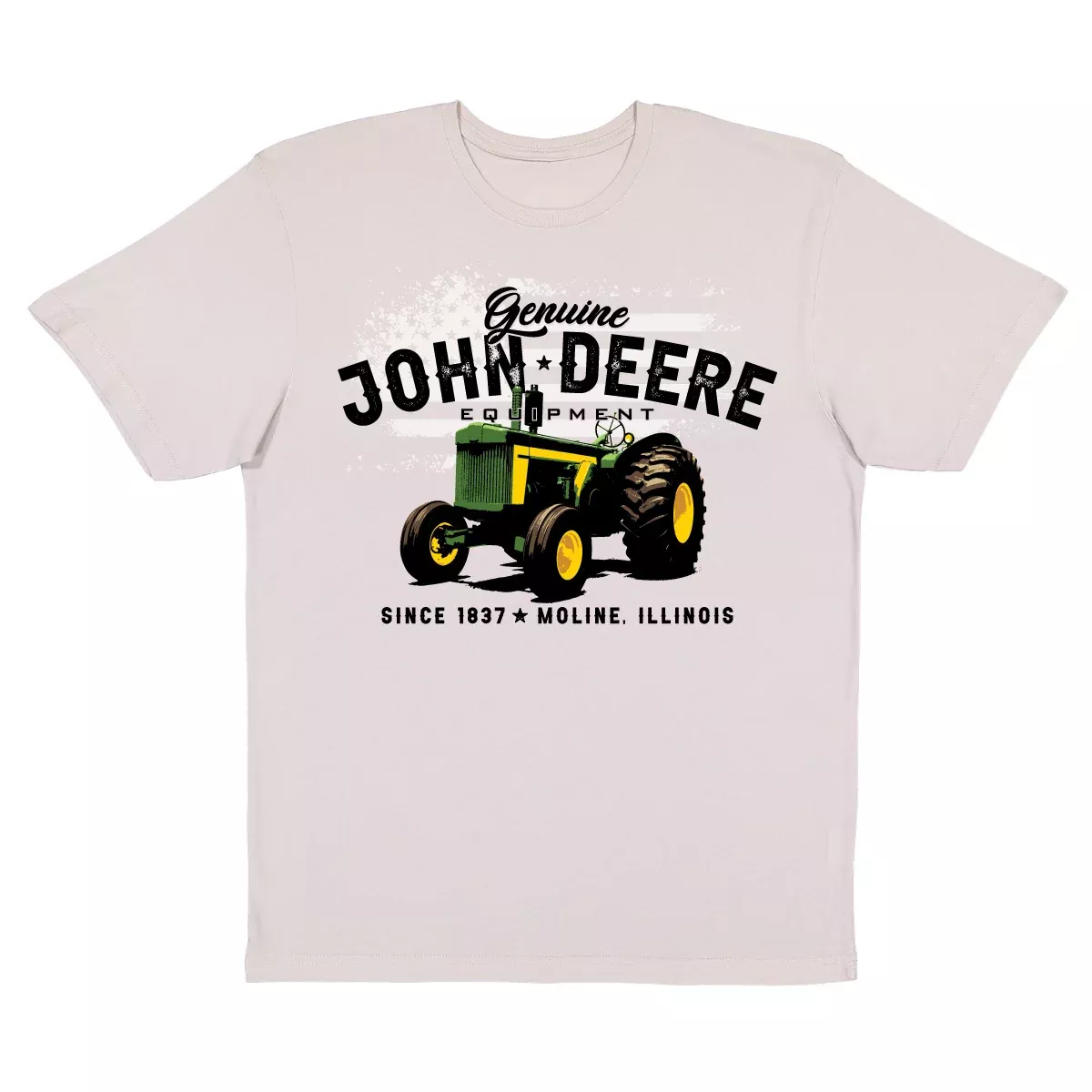 John Deere Men's Grey Vintage 1837 Tractor Tee