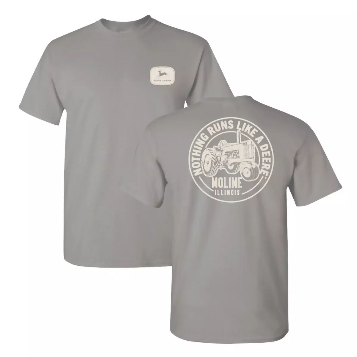 John Deere Men's Titanium "Nothing Runs Like a Deere" Short Sleeve Tee