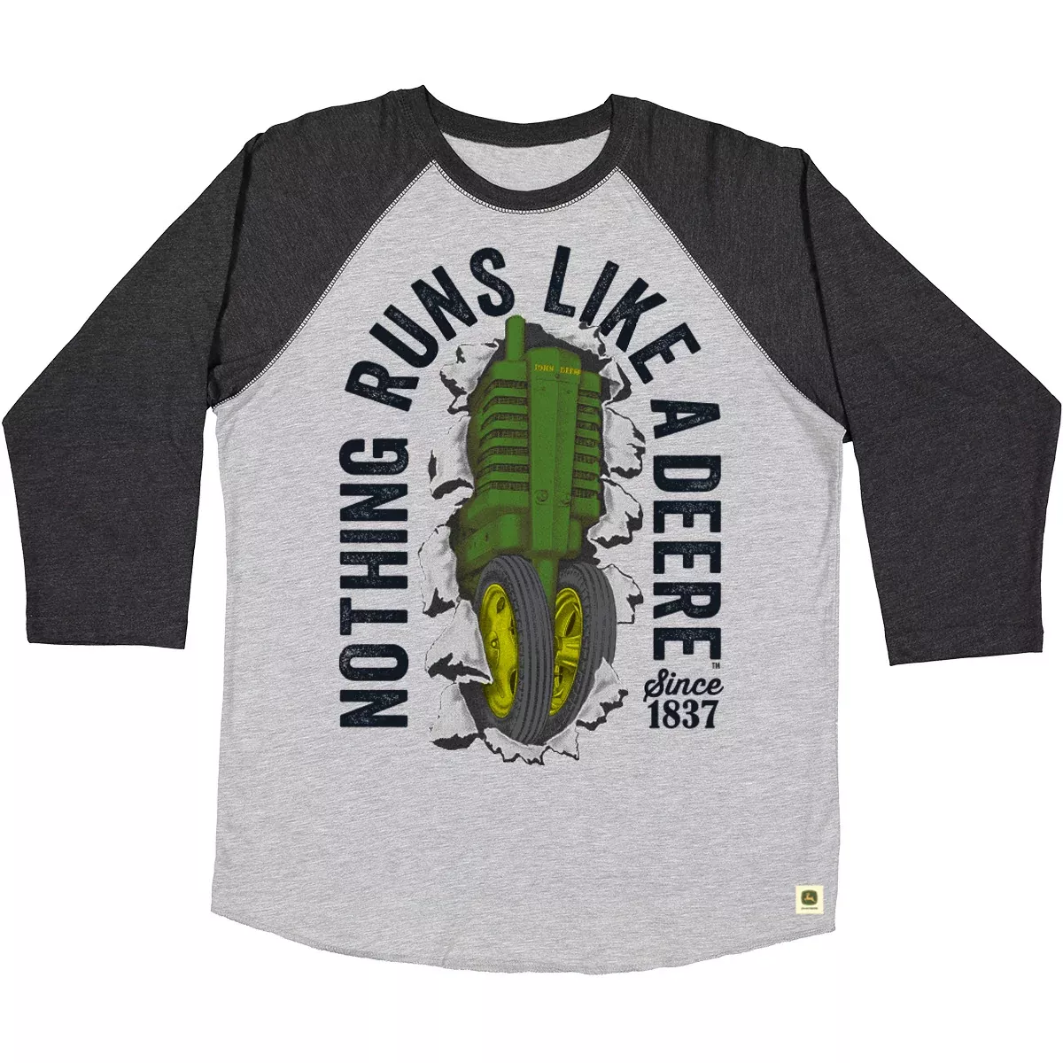 John Deere Men's Vintage "Nothing Runs Like A Deere" Raglan Tee