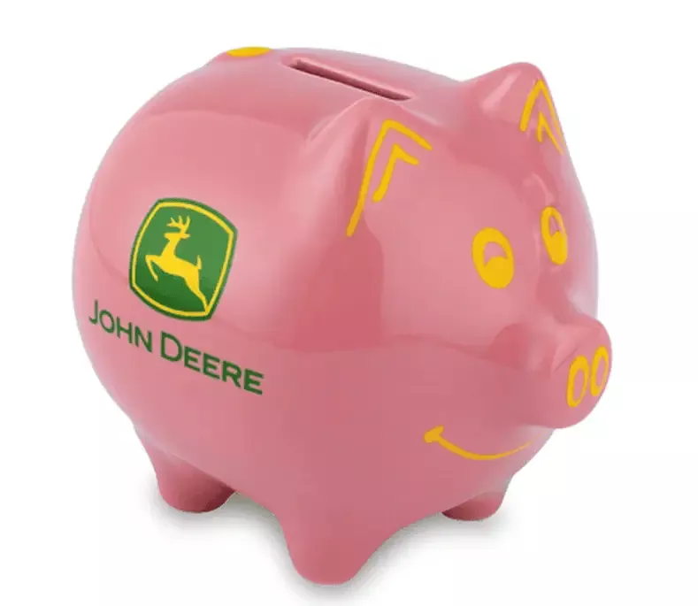 John Deere Pink Piggy Bank