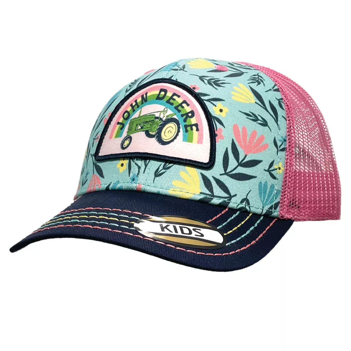 John Deere Toddler Girls Rainbow Tractor Cap