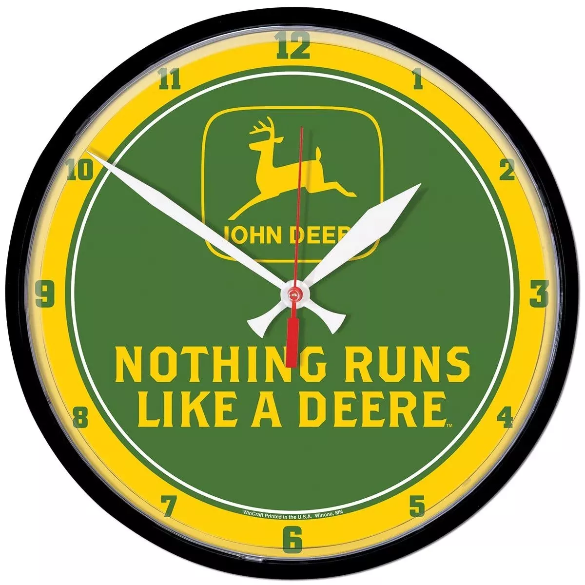 John Deere Yellow "Nothing Runs Like A Deere" Clock