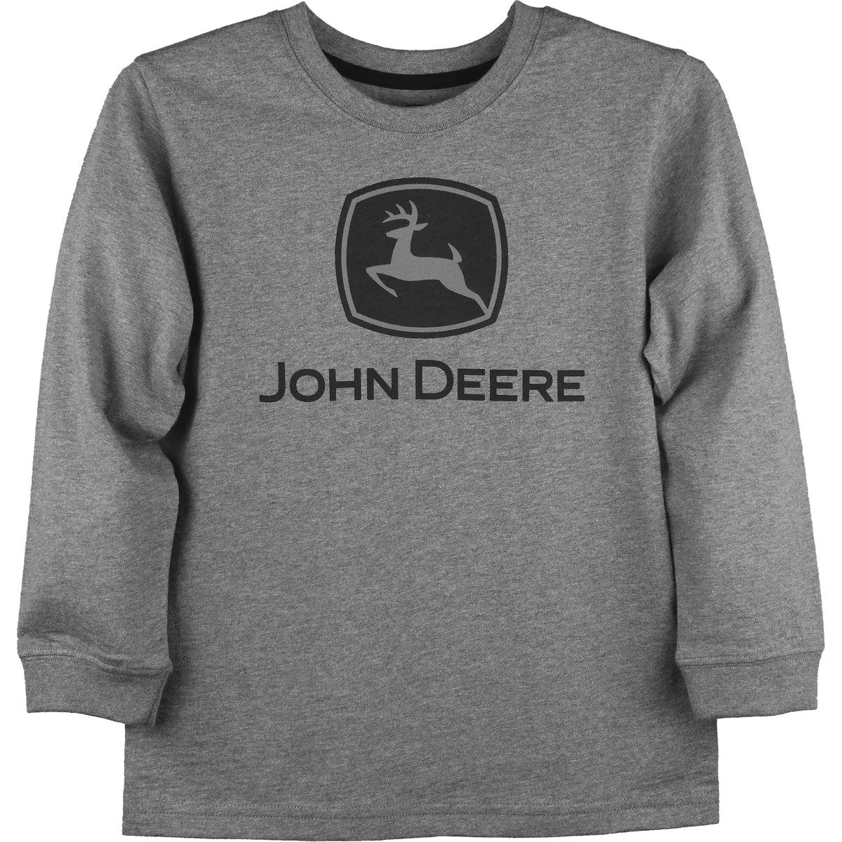 John Deere Youth Boys Grey Logo Long Sleeve