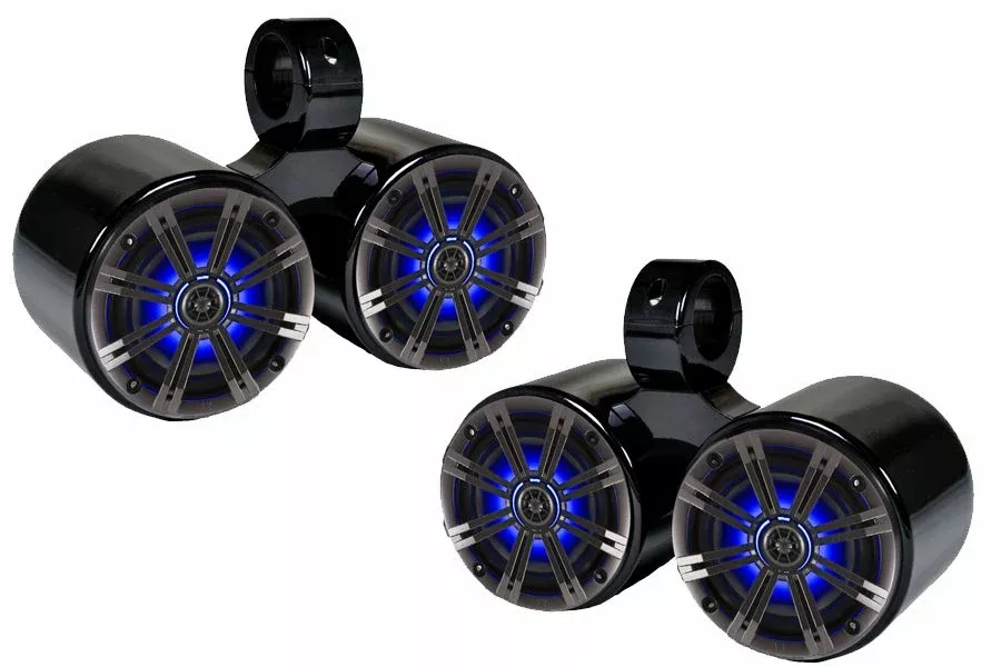 Kicker Twin Bullet Speakers with LED and Remote