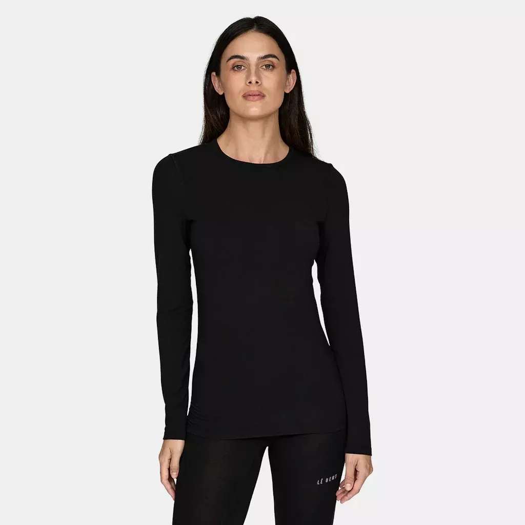 Le Bent Womens Lightweight Crew Top - Black