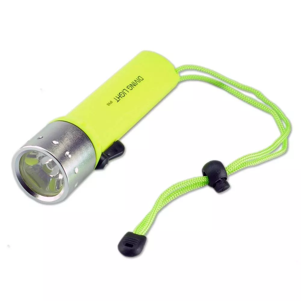 LED Submarine Light Diving Flashlight Underwater Torch Waterproof CREE Q5 Lamp (Yellow)
