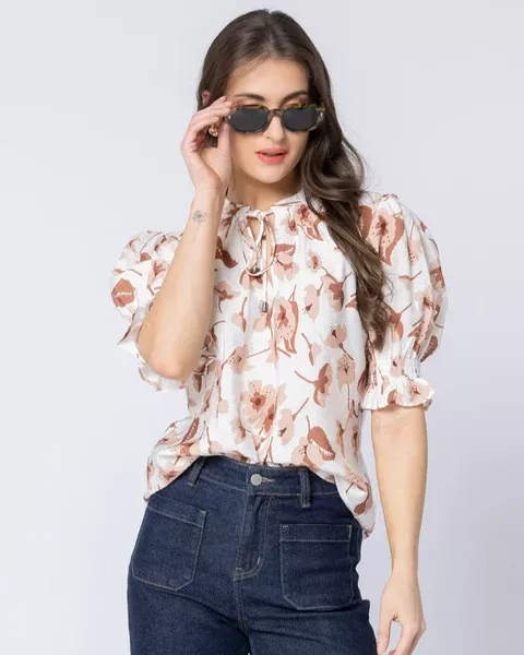 Leila + Luca Honey Blouse -Latte Bloom