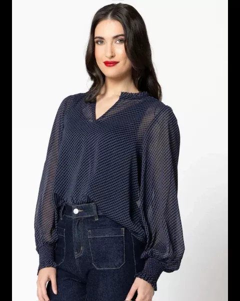 Leila + Luca Movement Blouse - Blue Wave