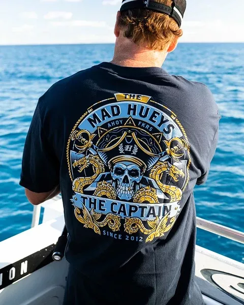 The Mad Hueys Dragon Captain SS Tee - Navy